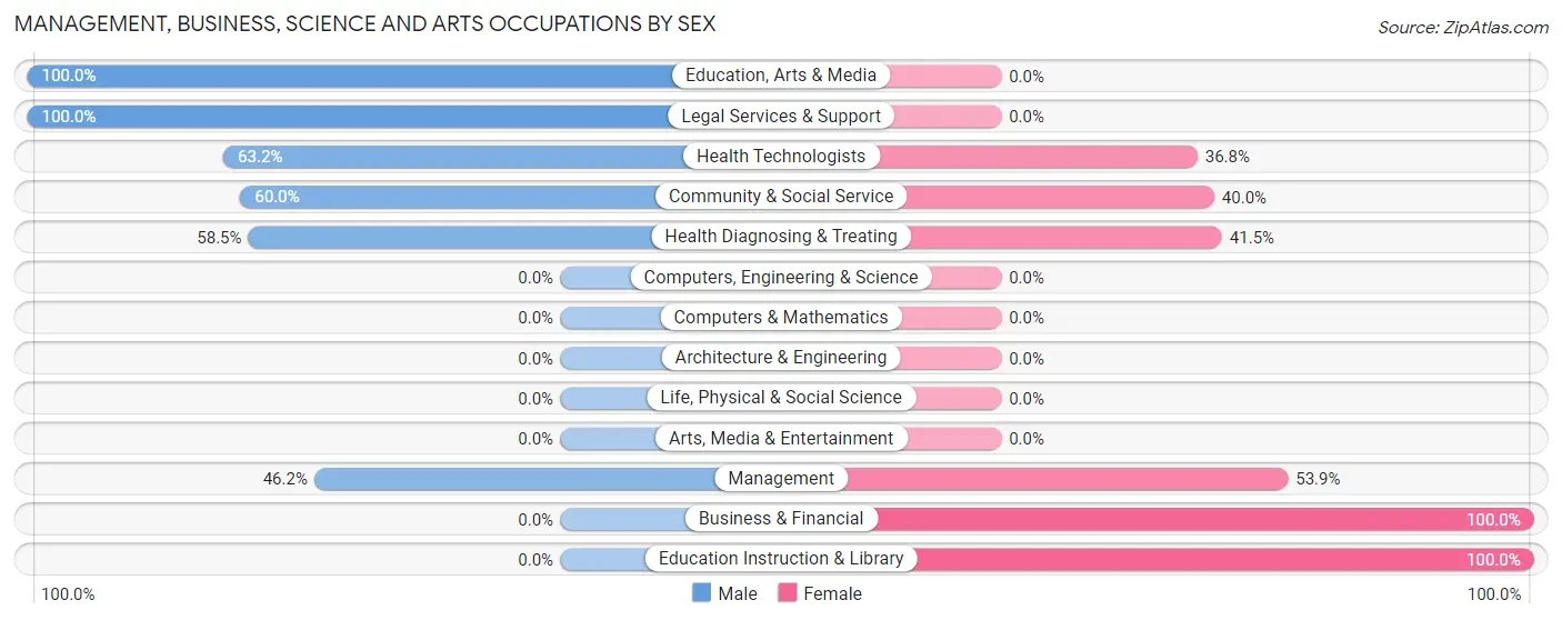 Management, Business, Science and Arts Occupations by Sex in Morrisonville
