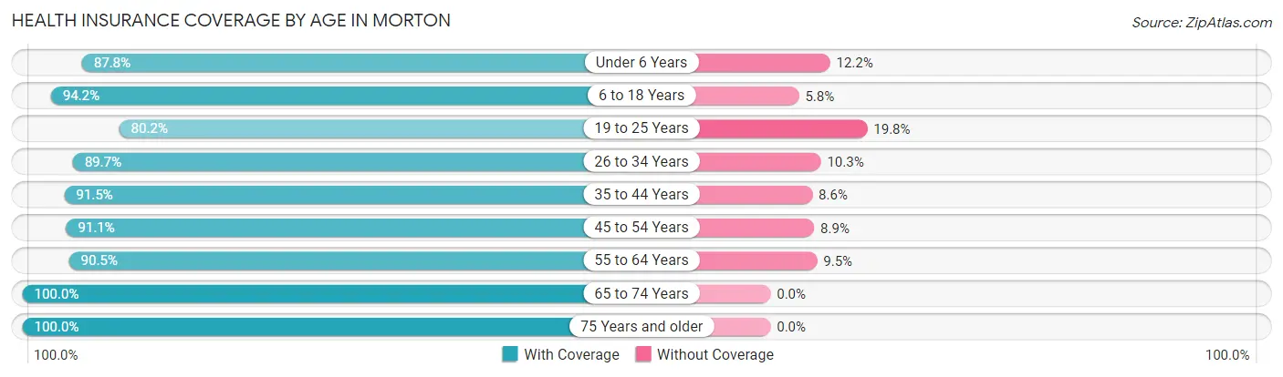 Health Insurance Coverage by Age in Morton