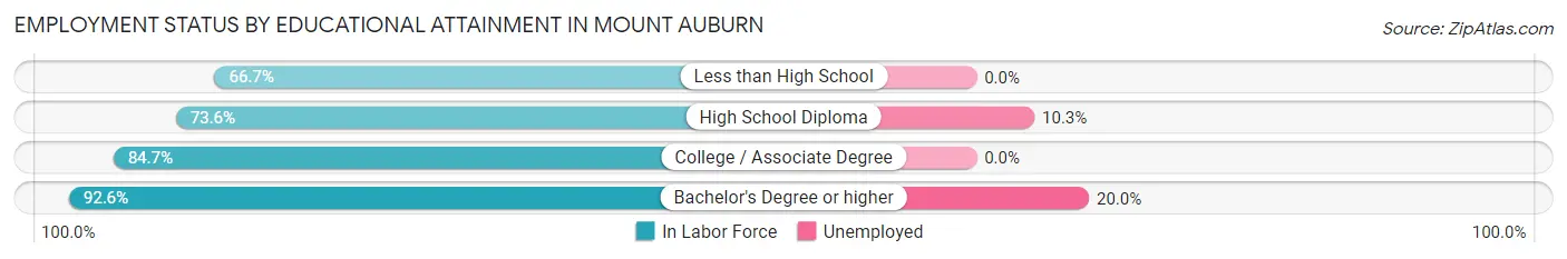 Employment Status by Educational Attainment in Mount Auburn