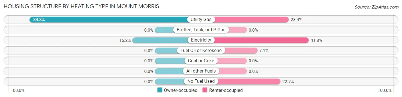 Housing Structure by Heating Type in Mount Morris