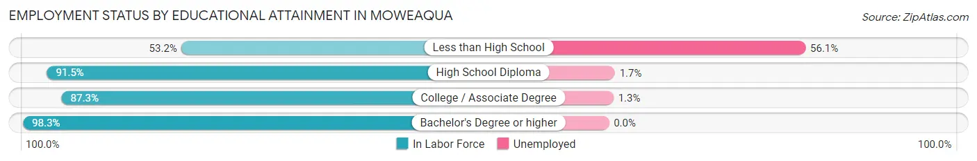Employment Status by Educational Attainment in Moweaqua