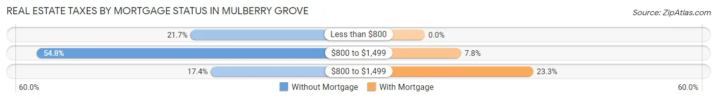 Real Estate Taxes by Mortgage Status in Mulberry Grove