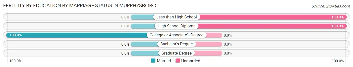 Female Fertility by Education by Marriage Status in Murphysboro