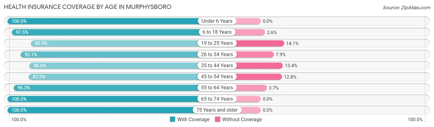 Health Insurance Coverage by Age in Murphysboro