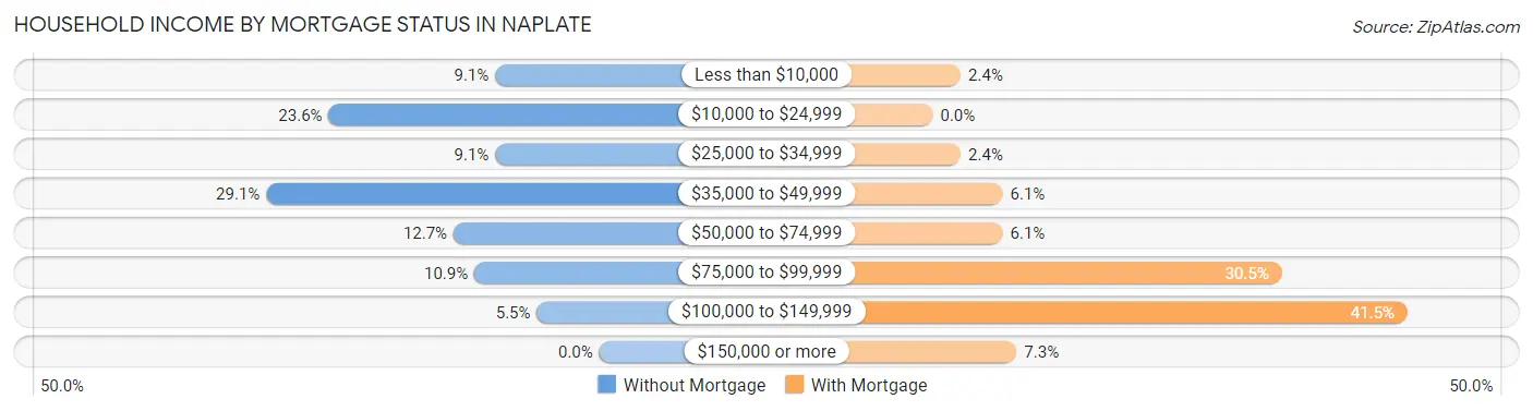 Household Income by Mortgage Status in Naplate