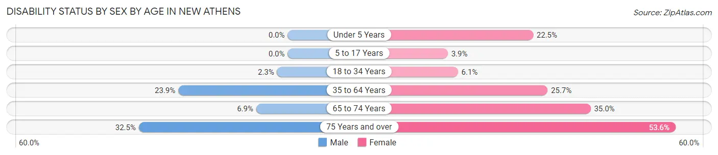 Disability Status by Sex by Age in New Athens