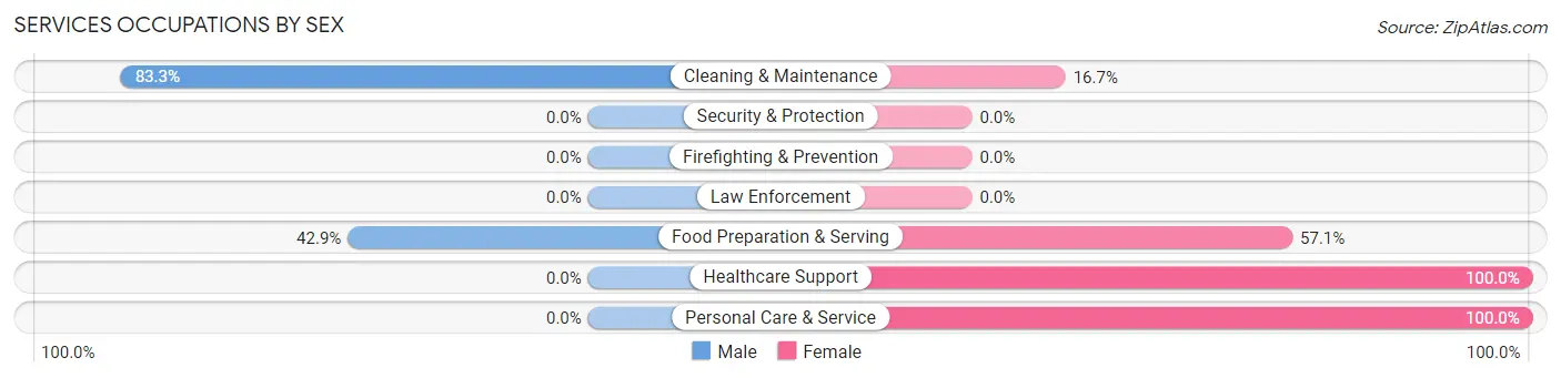 Services Occupations by Sex in New Athens