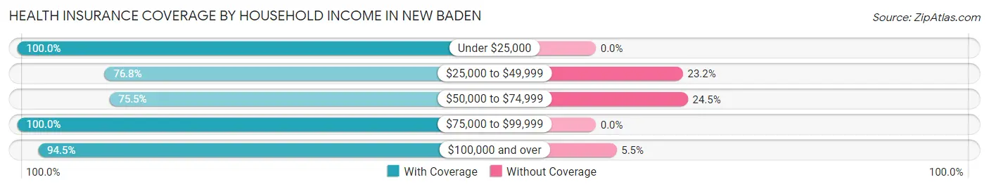 Health Insurance Coverage by Household Income in New Baden