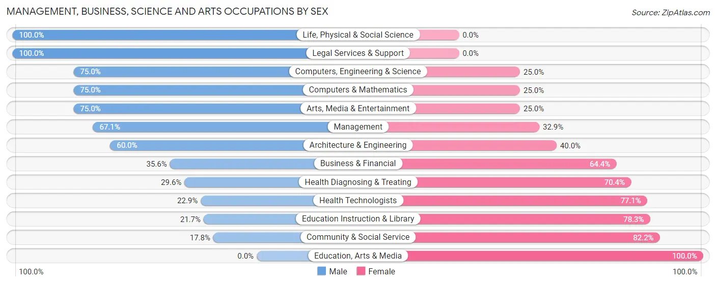 Management, Business, Science and Arts Occupations by Sex in New Berlin