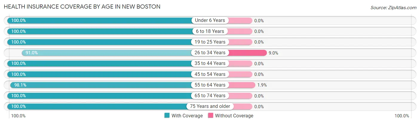 Health Insurance Coverage by Age in New Boston
