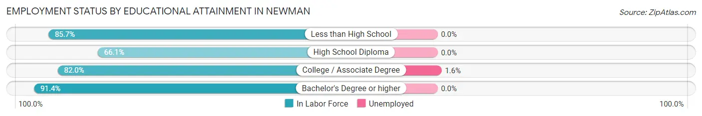 Employment Status by Educational Attainment in Newman