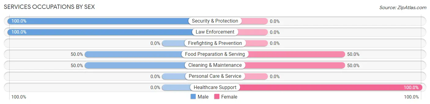 Services Occupations by Sex in Newman
