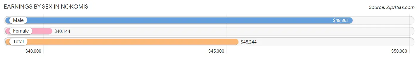 Earnings by Sex in Nokomis