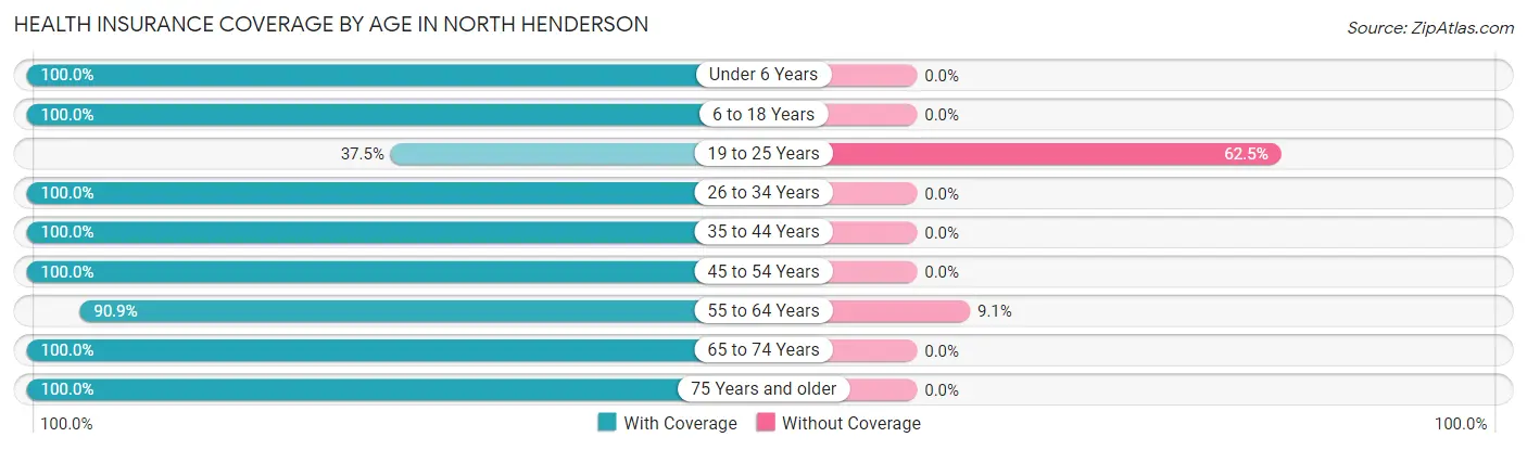 Health Insurance Coverage by Age in North Henderson