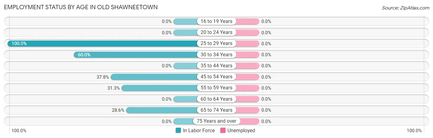 Employment Status by Age in Old Shawneetown
