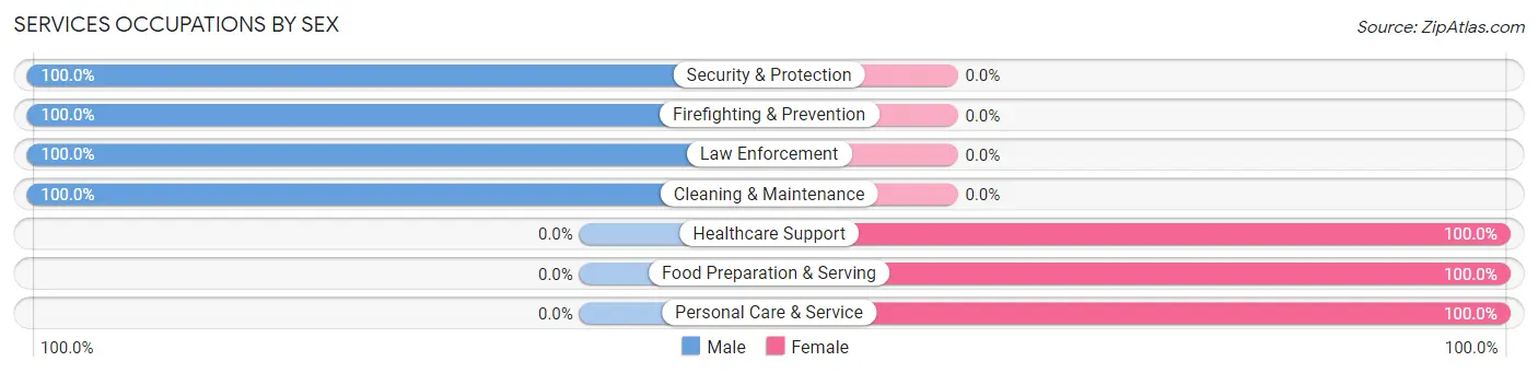 Services Occupations by Sex in Olmsted