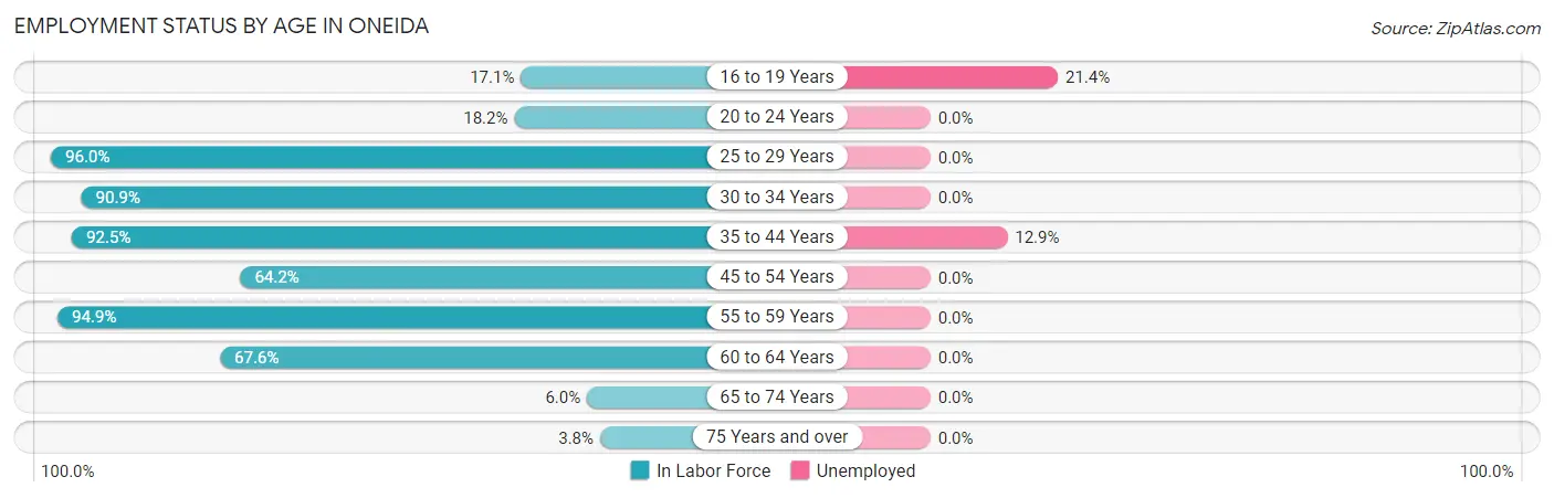 Employment Status by Age in Oneida
