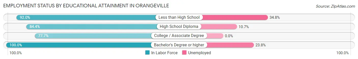Employment Status by Educational Attainment in Orangeville