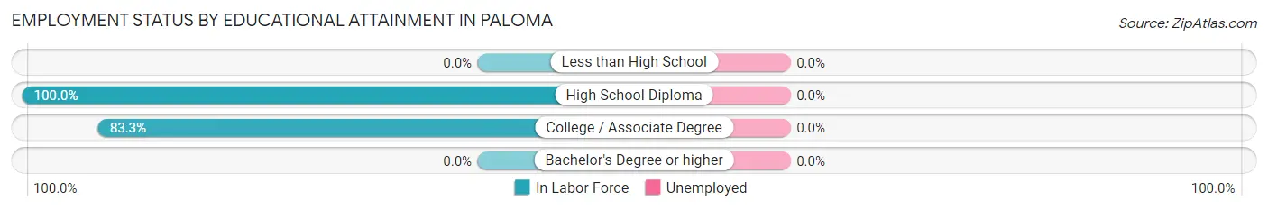 Employment Status by Educational Attainment in Paloma