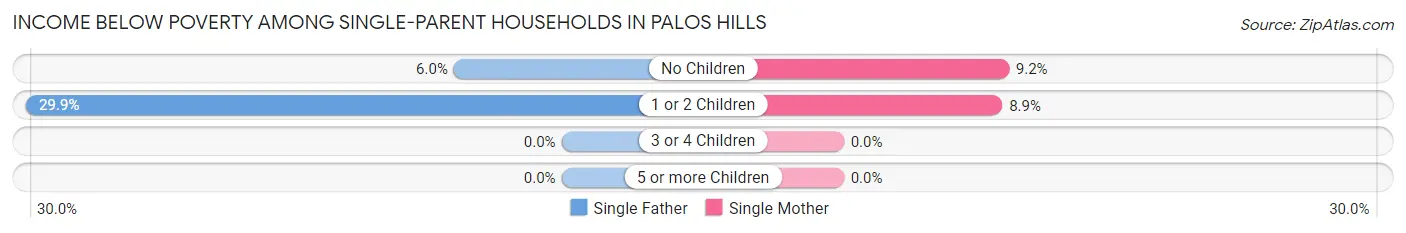 Income Below Poverty Among Single-Parent Households in Palos Hills