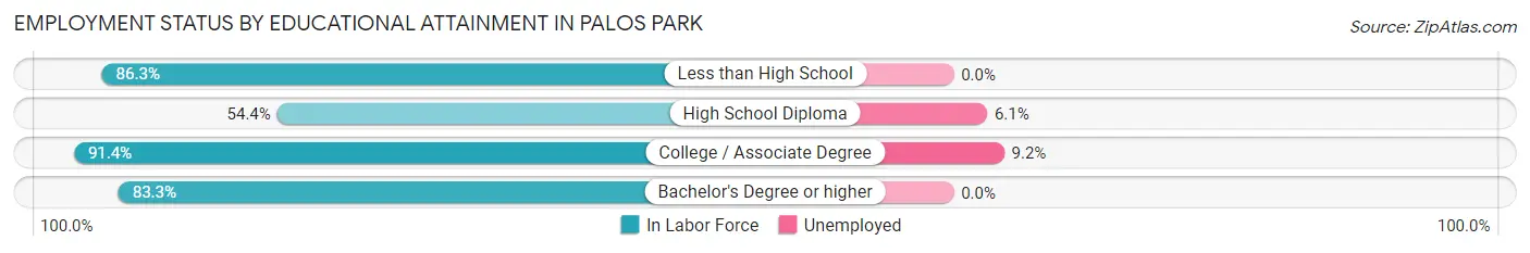 Employment Status by Educational Attainment in Palos Park