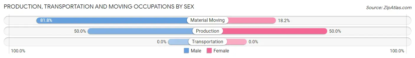 Production, Transportation and Moving Occupations by Sex in Parkersburg
