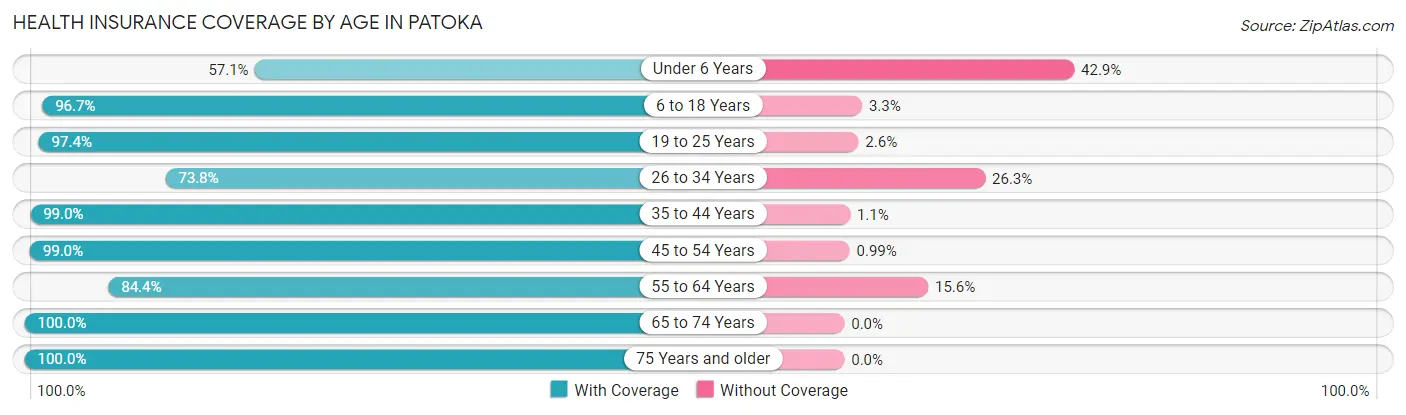 Health Insurance Coverage by Age in Patoka