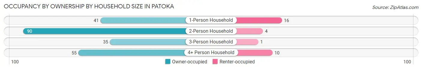 Occupancy by Ownership by Household Size in Patoka
