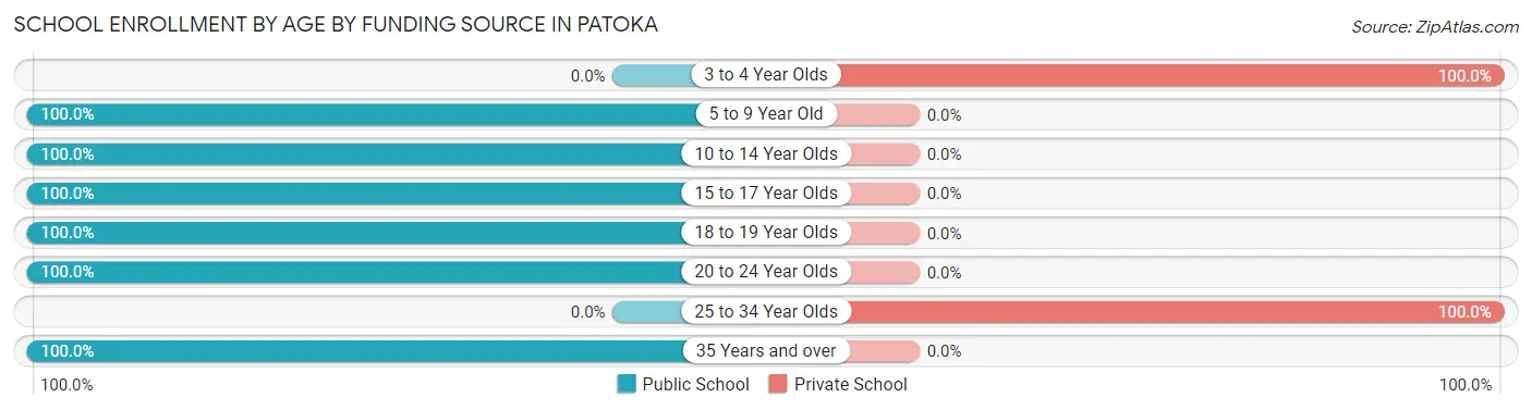 School Enrollment by Age by Funding Source in Patoka