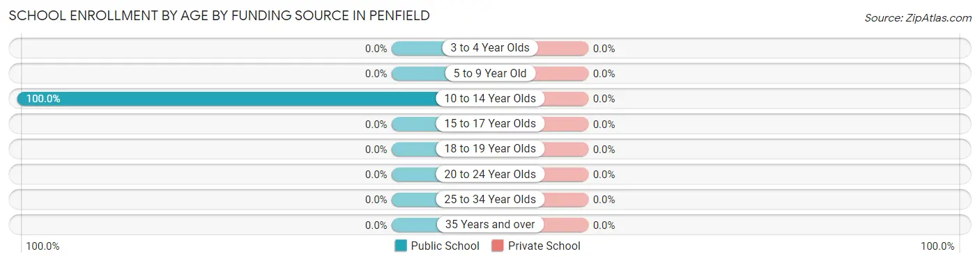 School Enrollment by Age by Funding Source in Penfield