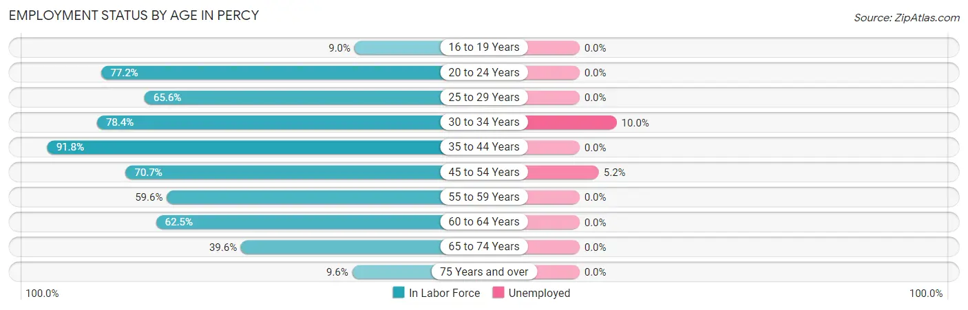 Employment Status by Age in Percy