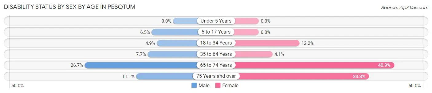 Disability Status by Sex by Age in Pesotum