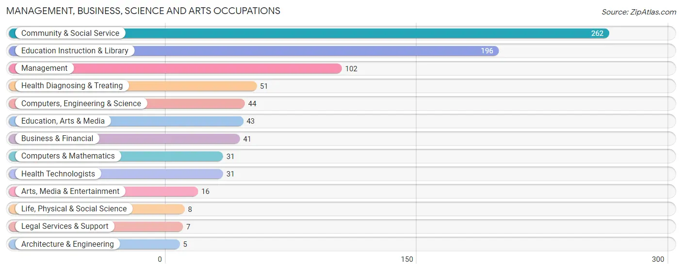 Management, Business, Science and Arts Occupations in Petersburg