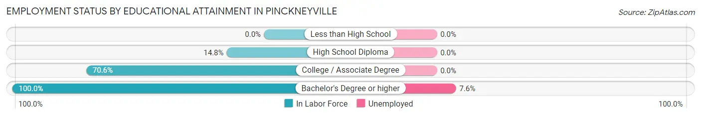 Employment Status by Educational Attainment in Pinckneyville