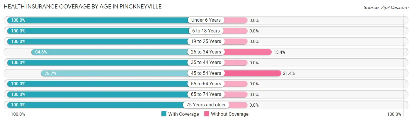 Health Insurance Coverage by Age in Pinckneyville