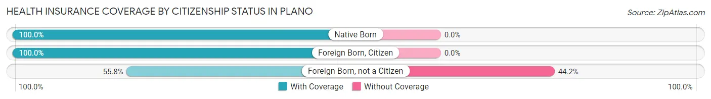 Health Insurance Coverage by Citizenship Status in Plano