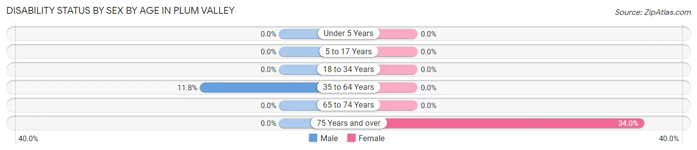 Disability Status by Sex by Age in Plum Valley