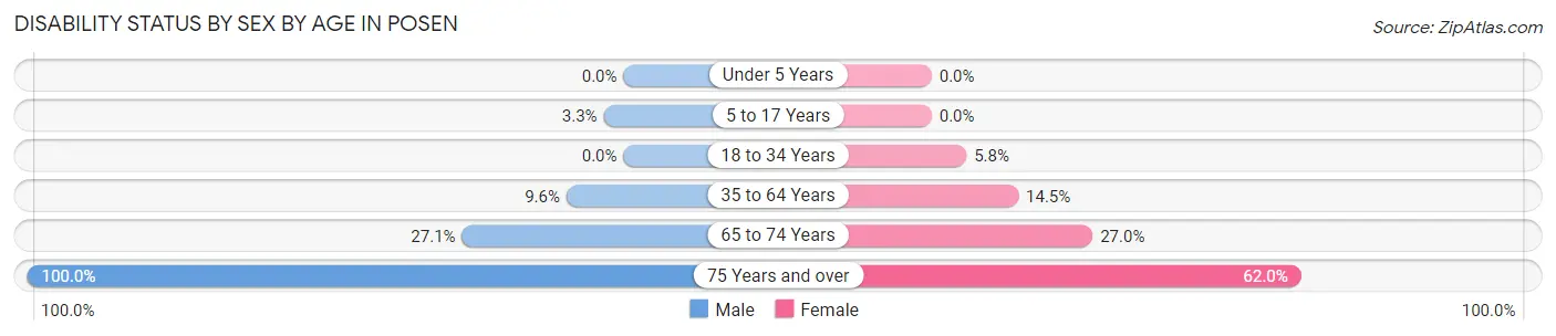 Disability Status by Sex by Age in Posen