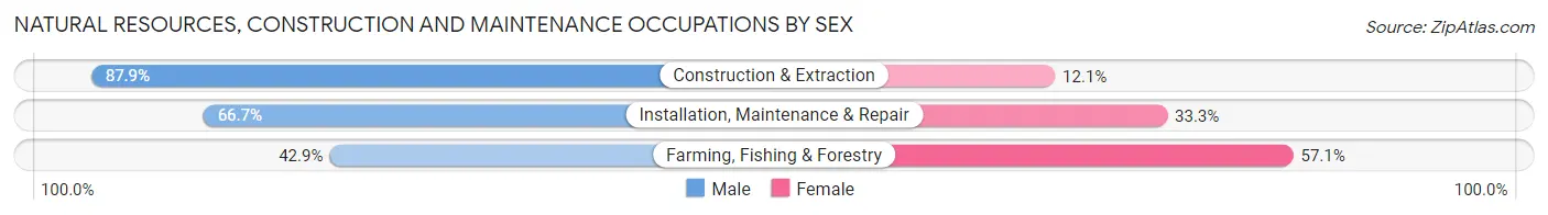 Natural Resources, Construction and Maintenance Occupations by Sex in Prairie Du Rocher