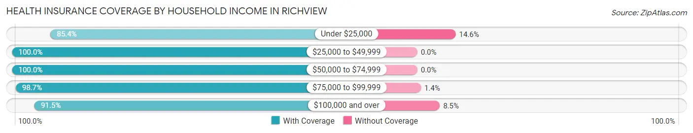 Health Insurance Coverage by Household Income in Richview