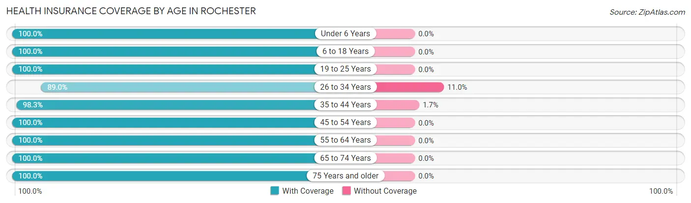 Health Insurance Coverage by Age in Rochester