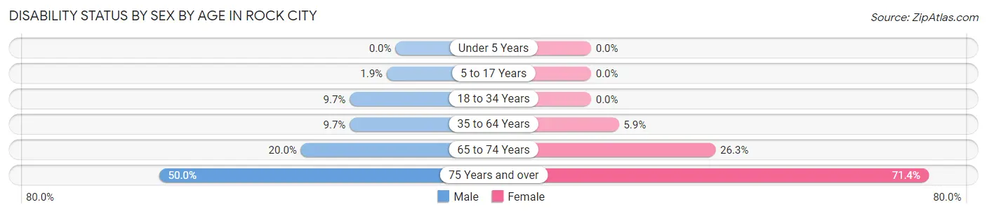 Disability Status by Sex by Age in Rock City