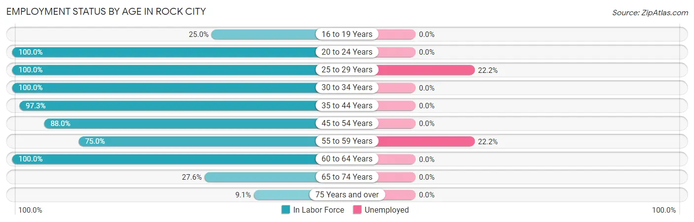 Employment Status by Age in Rock City