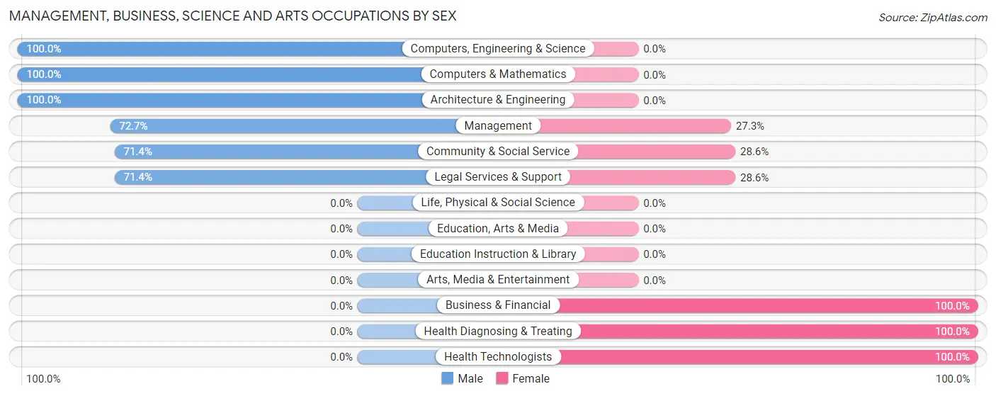 Management, Business, Science and Arts Occupations by Sex in Rock City