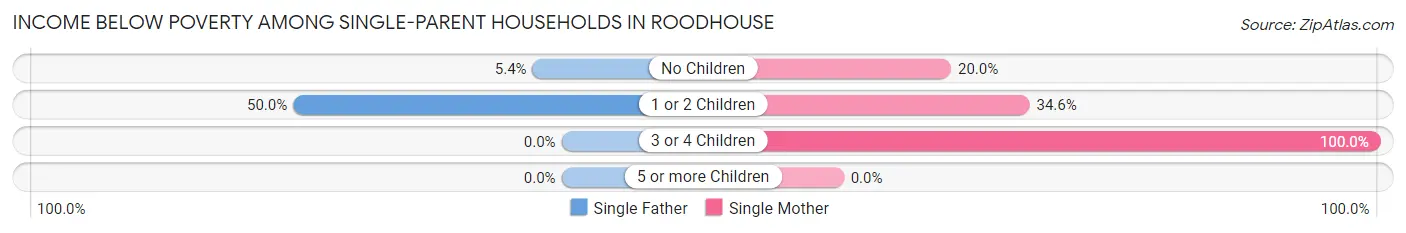 Income Below Poverty Among Single-Parent Households in Roodhouse