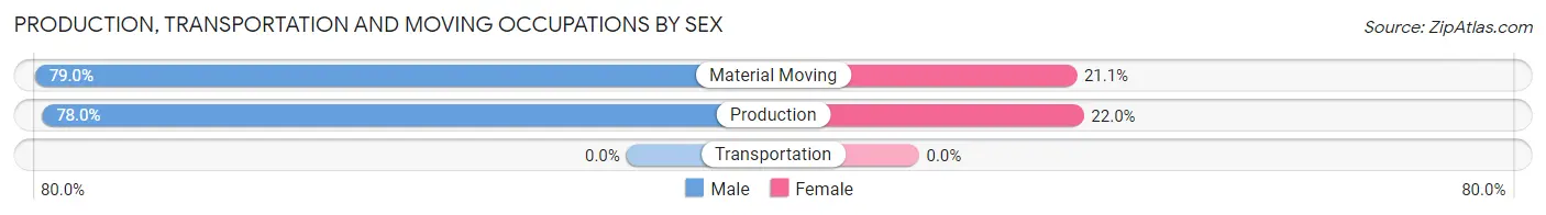 Production, Transportation and Moving Occupations by Sex in Rosiclare
