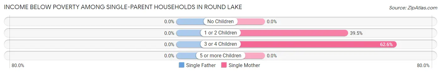 Income Below Poverty Among Single-Parent Households in Round Lake