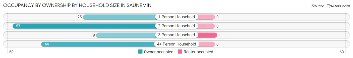 Occupancy by Ownership by Household Size in Saunemin
