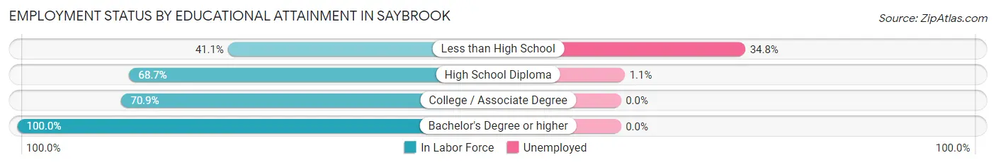 Employment Status by Educational Attainment in Saybrook
