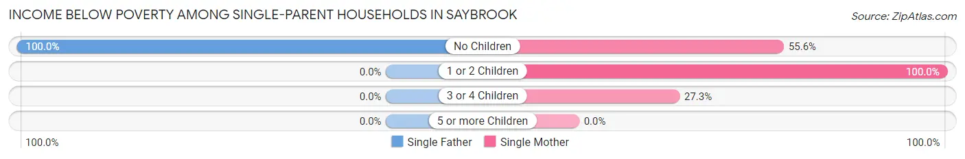 Income Below Poverty Among Single-Parent Households in Saybrook